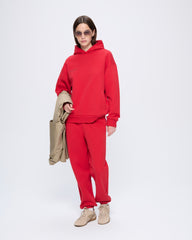 Womens 365 Heavyweight Hoodie—Goji Red