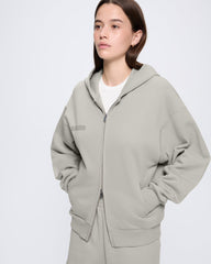 Womens 365 Heavyweight Two-Way Zip-Through Hoodie—Stone