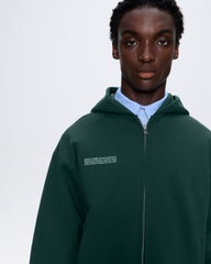Mens 365 Heavyweight Two-Way Zip-Through Hoodie—Foliage Green
