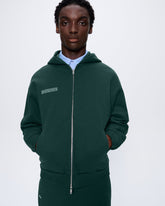 Mens 365 Heavyweight Two-Way Zip-Through Hoodie—Foliage Green