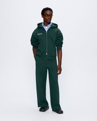 Mens 365 Heavyweight Two-Way Zip-Through Hoodie—Foliage Green
