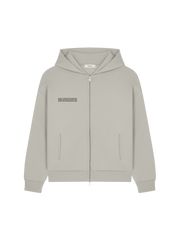 Mens 365 Heavyweight Two-Way Zip-Through Hoodie—Stone