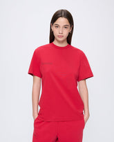 Womens 365 Midweight T-shirt—Goji red