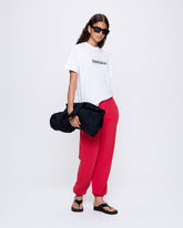 Womens 365 Midweight Track Pants—Goji red