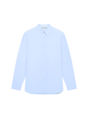 Womens Cotton Poplin Overshirt—Wildflower Blue