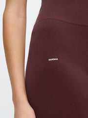 Womens Cotton-Stretch Cycle Shorts—Chestnut Maroon