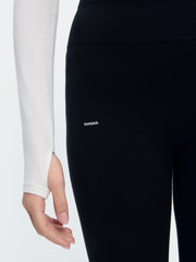 Womens Cotton-Stretch Leggings—black