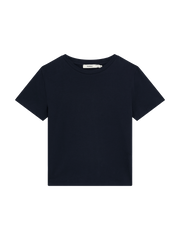 Womens Cotton-Stretch Slim T-Shirt—Midnight Navy