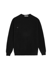 Mens Recycled Cashmere Crewneck Sweatshirt—black