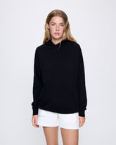 Womens DNA Knitted Hoodie—black