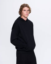 Mens DNA Knitted Hoodie—black