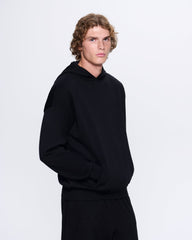Mens DNA Knitted Hoodie—black