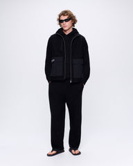 Mens DNA Knitted Hoodie—black