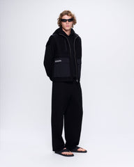 Mens DNA Knitted Straight Leg Track Pants—black