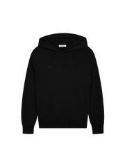 Womens Regenerative Merino Wool Hoodie—black