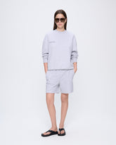 Womens 365 Midweight Mid Length Shorts—grey marl