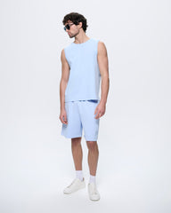 Mens Mid Length Shorts—Wildflower Blue