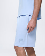 Mens Mid Length Shorts—Wildflower Blue