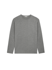Mens Regenerative Merino Wool Sweater—grey marl
