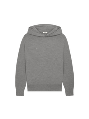 Womens Regenerative Merino Wool Hoodie—grey marl
