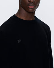 Mens Recycled Cashmere Crewneck Sweatshirt—black