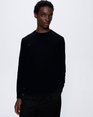 Mens Recycled Cashmere Crewneck Sweatshirt—black