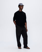 Mens Recycled Cashmere Crewneck Sweatshirt—black
