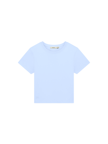 Womens Cropped T-Shirt—Wildflower Blue
