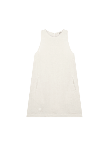 Womens Linen Dress—Bone White