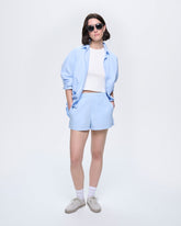 Womens Cotton Poplin Shorts—Wildflower Blue
