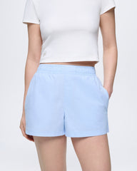 Womens Cotton Poplin Shorts—Wildflower Blue