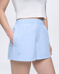 Womens Cotton Poplin Shorts—Wildflower Blue