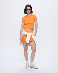 Womens Cropped T-Shirt—Saffron Orange