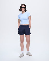 Womens Cropped T-Shirt—Wildflower Blue