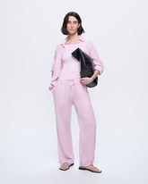 Womens Linen Trousers—Light Lilac