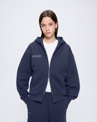 Womens 365 Heavyweight Two-Way Zip-Through Hoodie—Navy