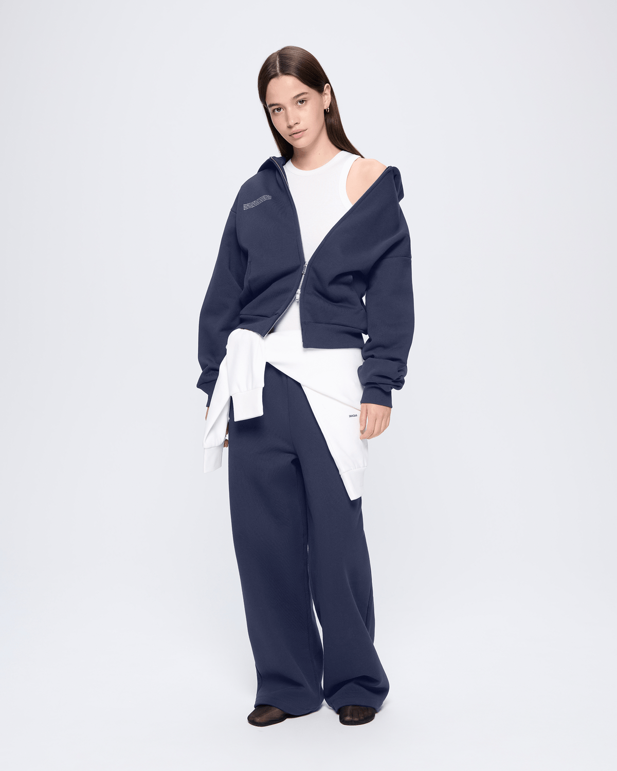 Womens 365 Heavyweight Straight Leg Track Pants—Navy