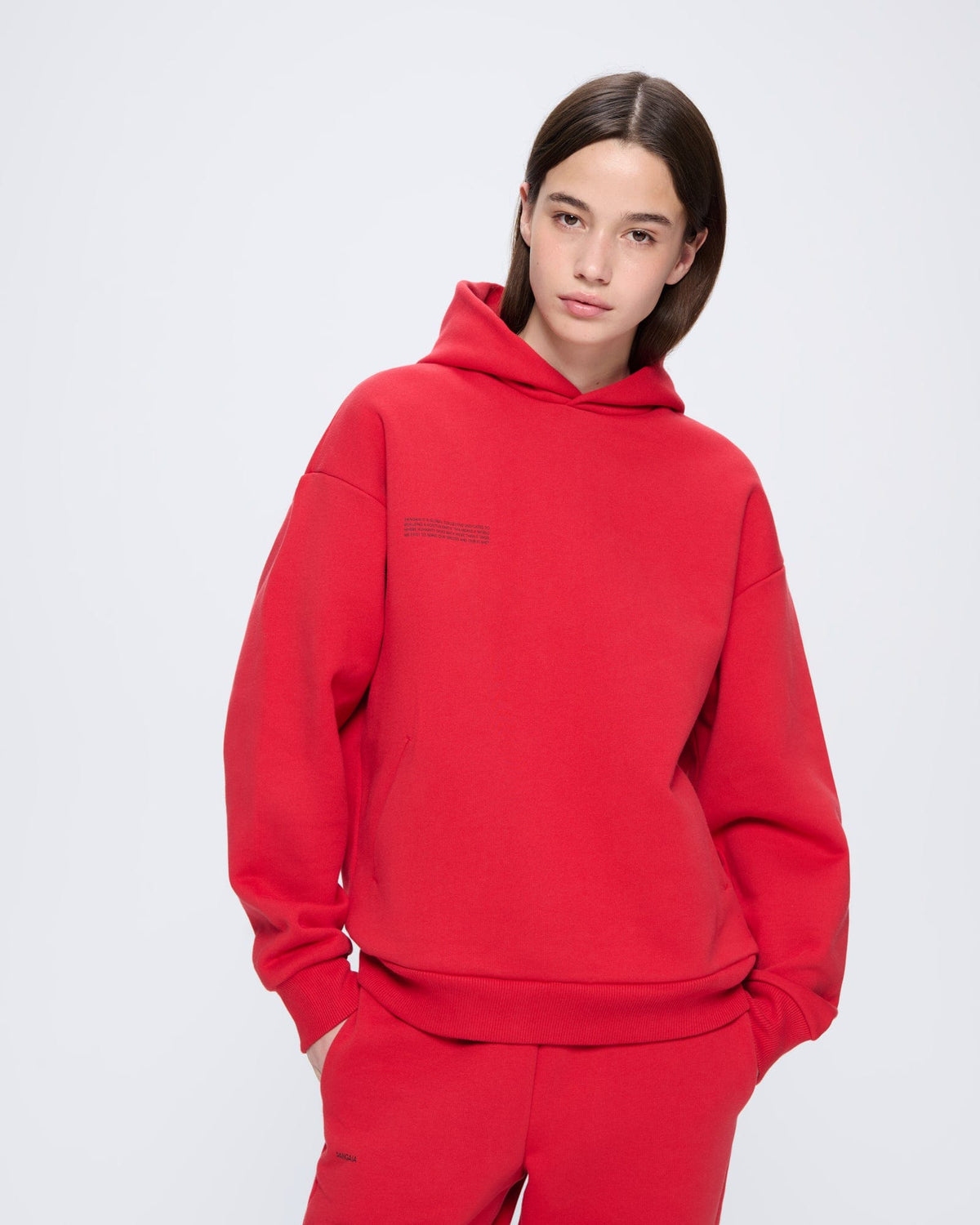 Womens 365 Heavyweight Hoodie—Goji Red