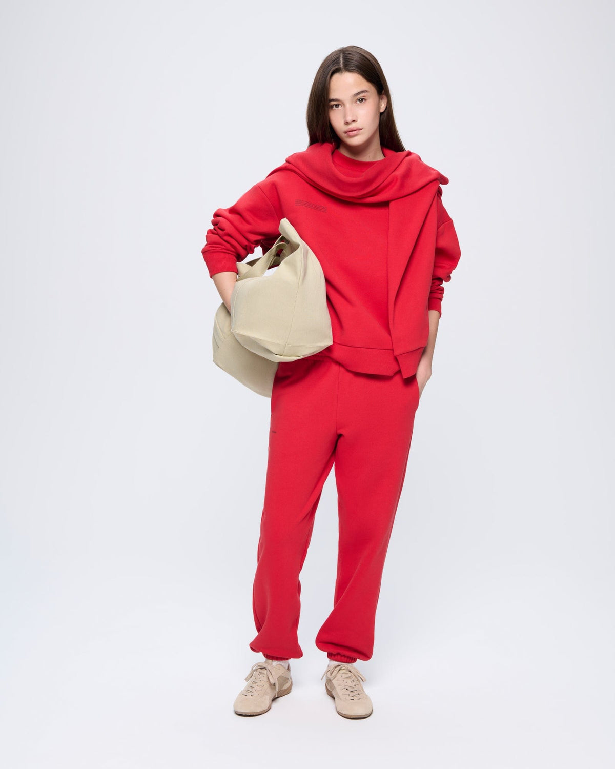 Womens 365 Heavyweight Track Pants—Goji Red