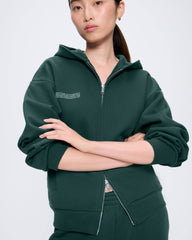 Womens 365 Heavyweight Two-Way Zip-Through Hoodie—Foliage Green