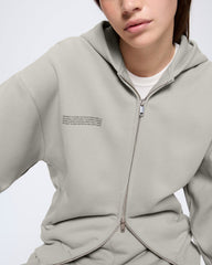 Womens 365 Heavyweight Two-Way Zip-Through Hoodie—Stone