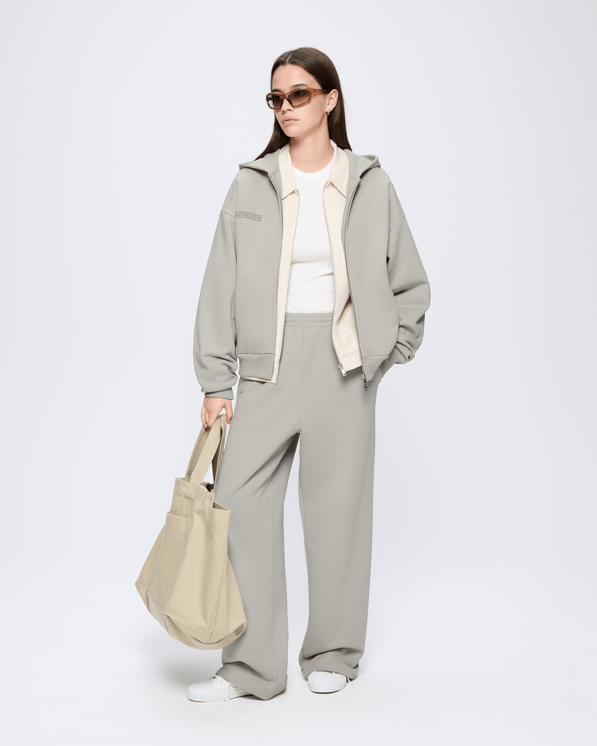 Womens 365 Heavyweight Straight Leg Track Pants—Stone