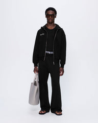 Mens 365 Heavyweight Two-Way Zip-Through Hoodie—Black
