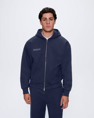 Mens 365 Heavyweight Two-Way Zip-Through Hoodie—Navy