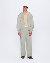 Mens 365 Heavyweight Two-Way Zip-Through Hoodie—Stone