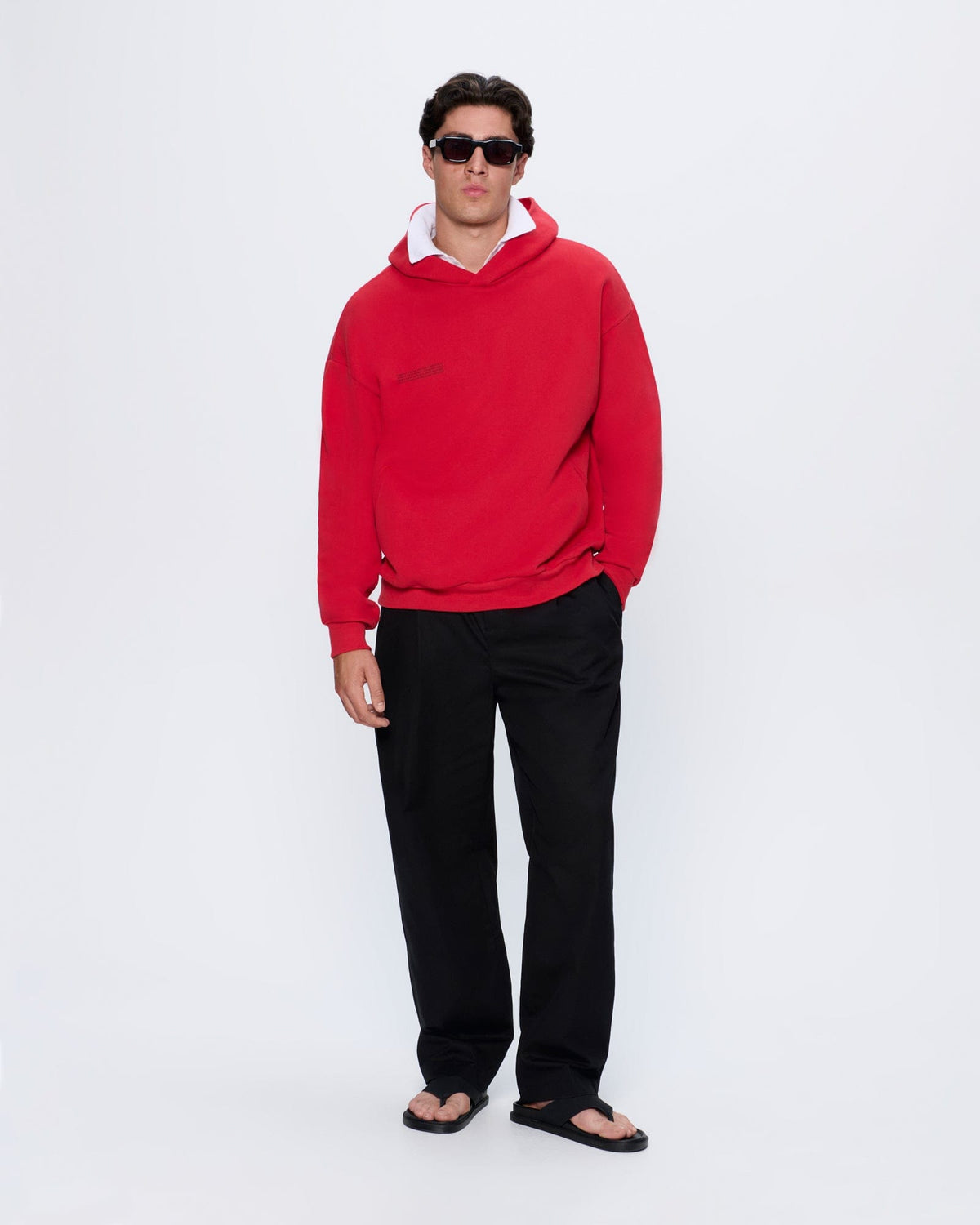 Mens 365 Midweight Hoodie—Goji red