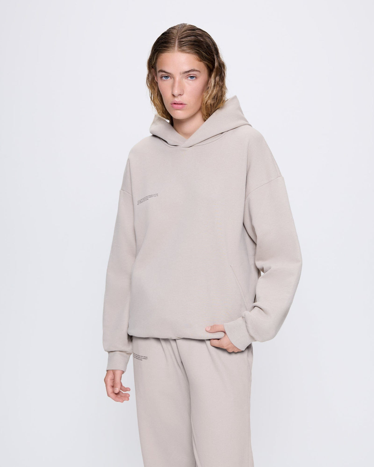 Womens 365 Midweight Hoodie—stone