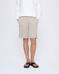 Womens 365 Midweight Long Shorts—stone