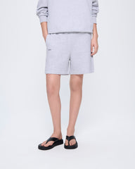 Womens 365 Midweight Mid Length Shorts—grey marl