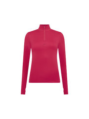 Womens 99% Bio-Based Zipped Long Sleeve Top—Acai Pink